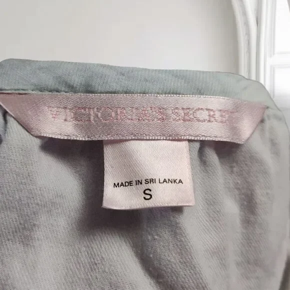 Vintage Victoria Secret Y2K Cottagecore Cotton Chemise Nightgown Size S Blue